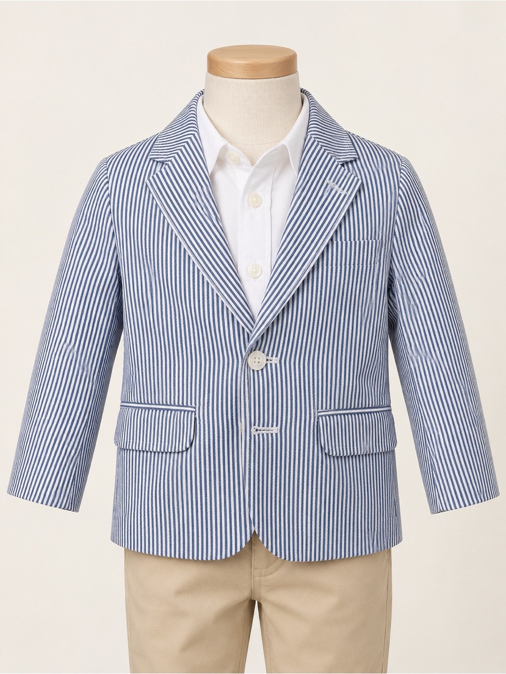 Nautica Boys 4T Blue White Striped Blazer Jacket Only
